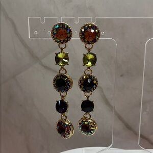 Christian Siriano magnificent multicolored sparkling Rhinestone earrings